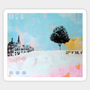 Picture of an original painting, Leiden, the Netherlands Sticker